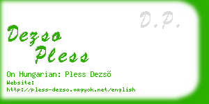 dezso pless business card
